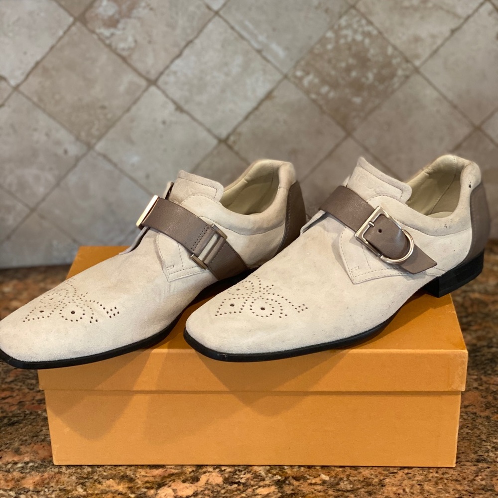 Tods tod’s cream leather suede shoes 8 men